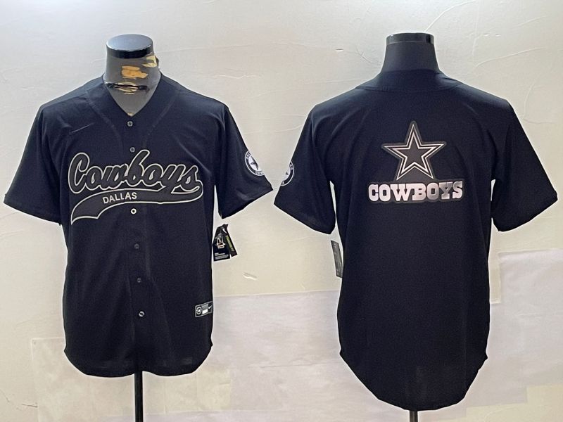 Men Dallas Cowboys Blank Black Joint Name 2024 Nike Limited NFL Jersey style 17